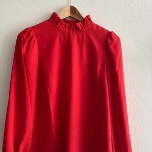 Poppy Red J. Crew Blouse xs